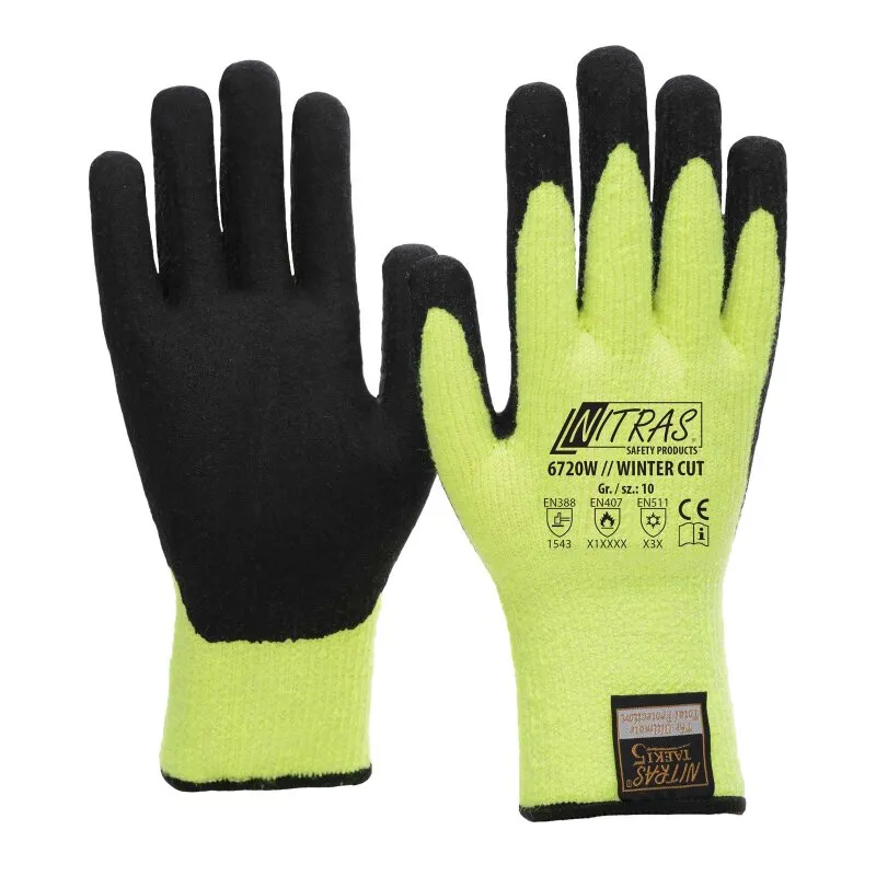 60 Paar Winter-Schnittschutz-Handschuhe NITRAS WINTER CUT 6720W Gr.10