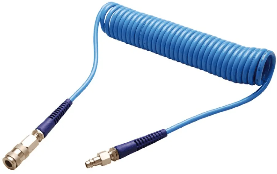 BGS 66540 Druckluft-Spiralschlauch mit Kupplungen 6 m