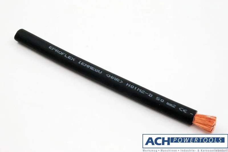 ACH Schweißkabel H01N2-D Neopren ummantelt Meterware 50 mm² schwarz 685010