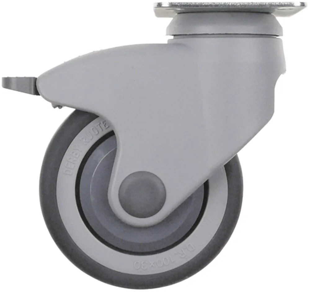 Lenkrolle mit Feststellerø 100mm mit Feststeller Plattenbefestigung