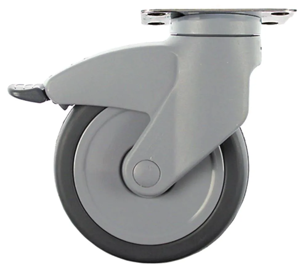 Lenkrolle für Rieber mit Totalfeststellerø 125mm Plattenbefestigung