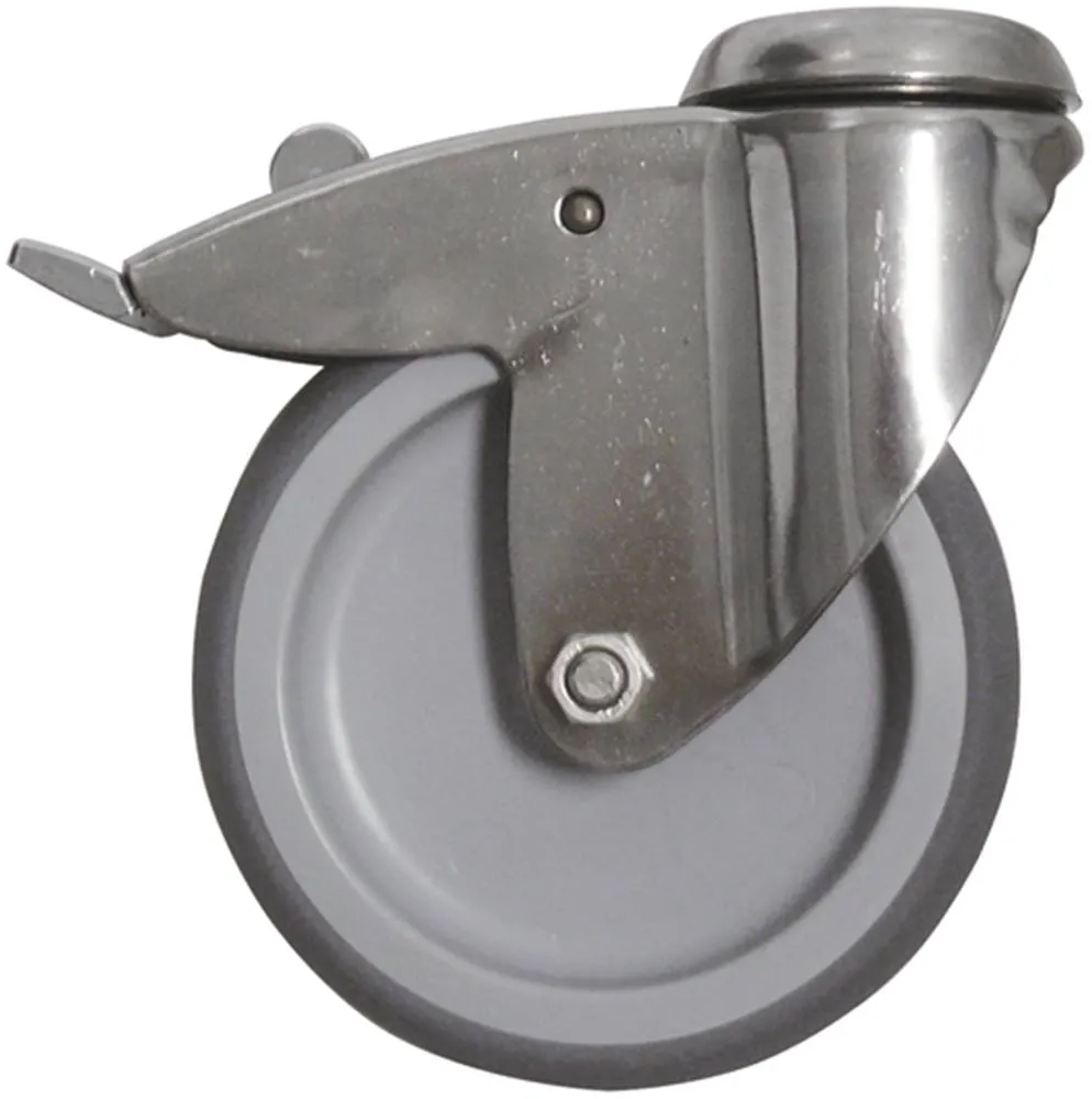 Lenkrolle Tragfähigkeit 100kg mit Totalfeststellerø 125mm Rückloch