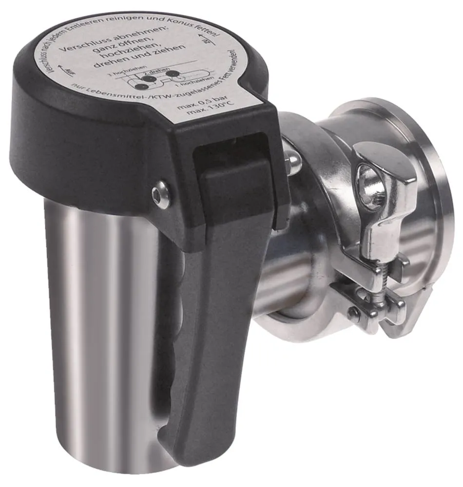 Entleerhahn Anschluss ø 59mm O-Ring dichtend Breite 63mm ø 59mm 120mm