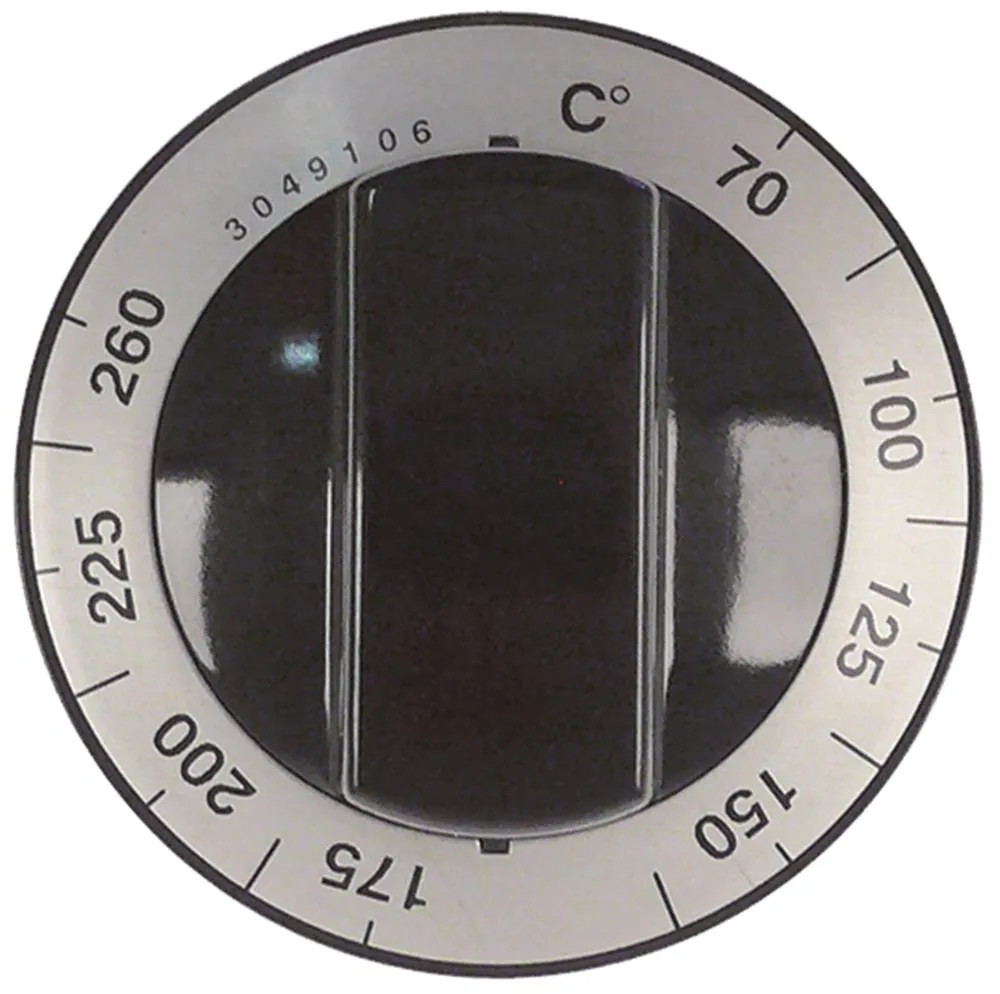 Knebel für GARLAND für Thermostat 70-260°C schwarz/silber ø 62mm