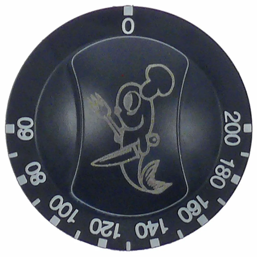 Knebel für Thermostat schwarz für Achse 6x4,6mm mit Abflachung oben