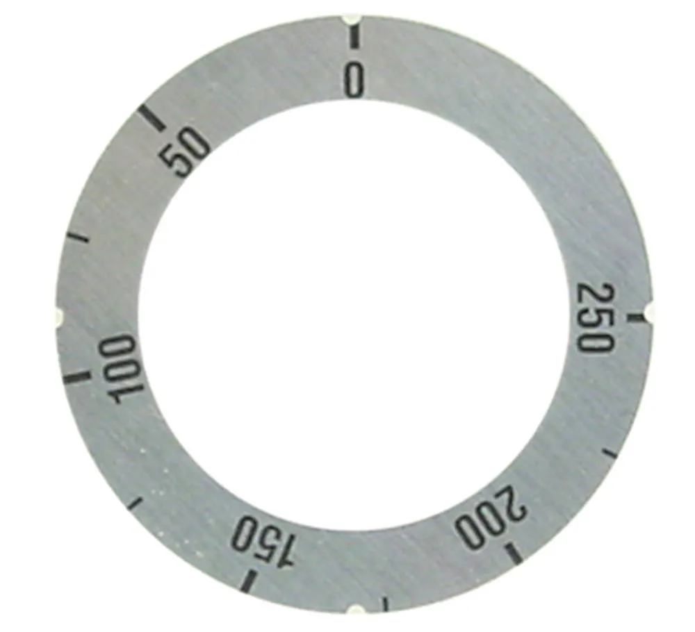 Knebelsymbol für Thermostat silber max. Temperatur 250°C 50-250°C