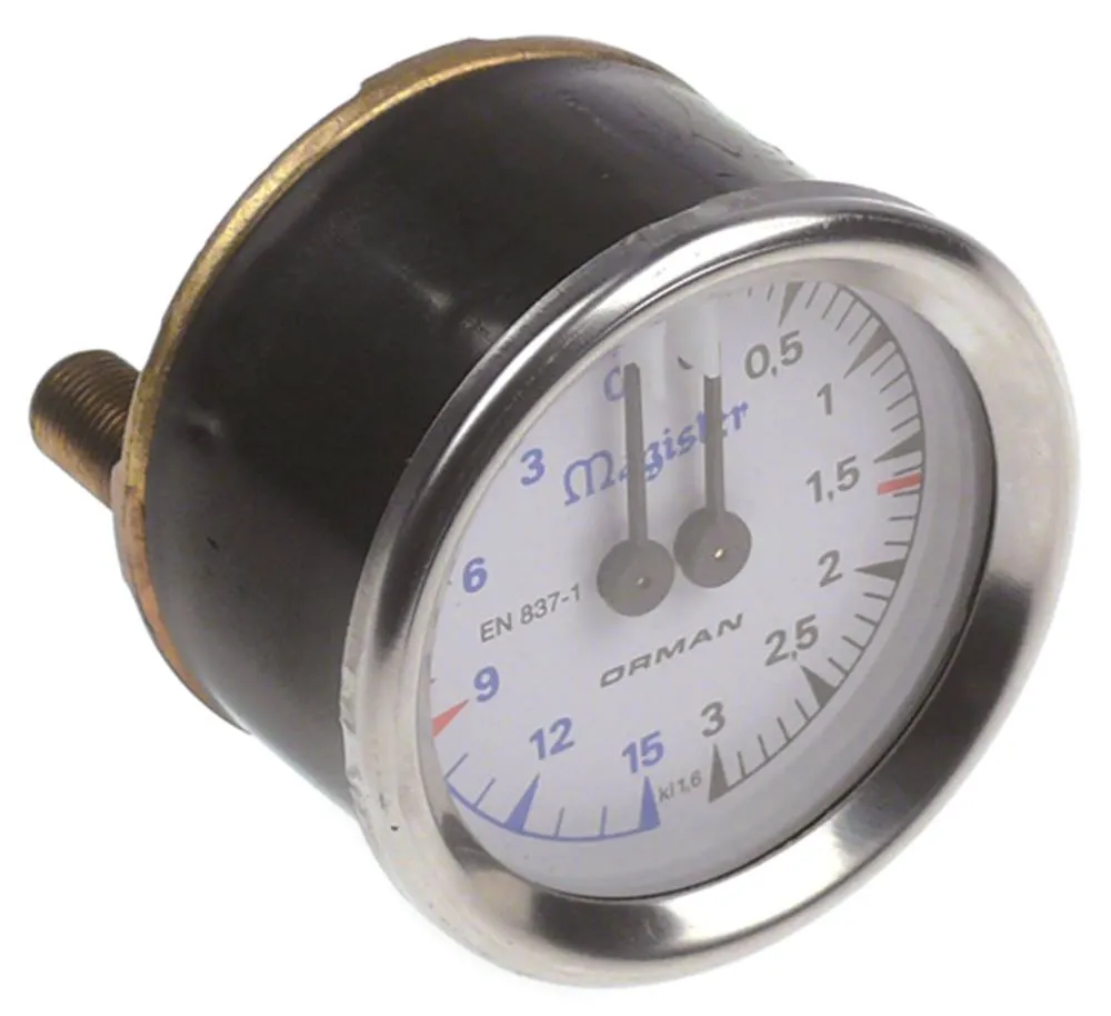 Magister Manometer Anschluss rückseitig MAGISTER 0-3 / 0-15bar ø 60mm