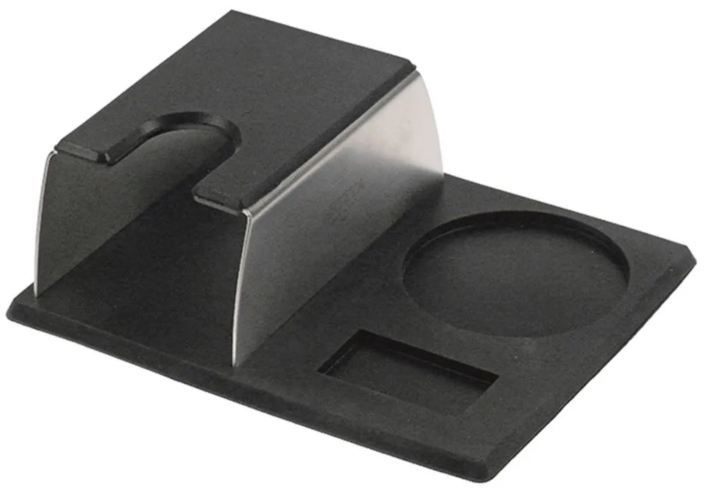 Halter für Siebträger Breite 175mm Höhe 60mm CNS/Gummi Tiefe 140mm