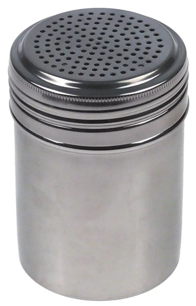 Kakaostreuer ø 70mm Höhe 100mm 280g 10oz Loch 2mm Mat.: Edelstahl