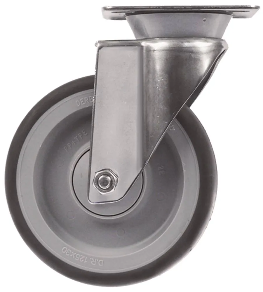 Lenkrolle Plattenbefestigung Breite 30mm ø 125mm CNS Höhe 159mm 30mm