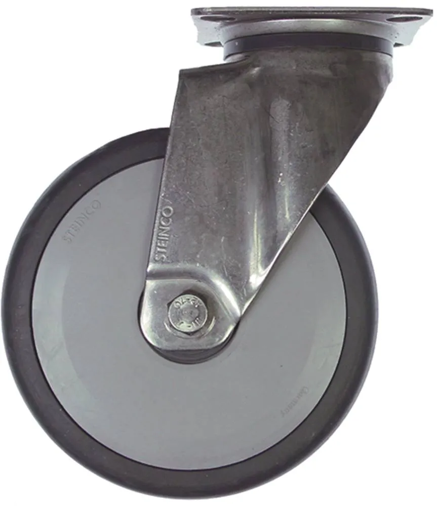 Lenkrolle Plattenbefestigung ø 125mm Lochabstand 61x51mm 125mm 32mm