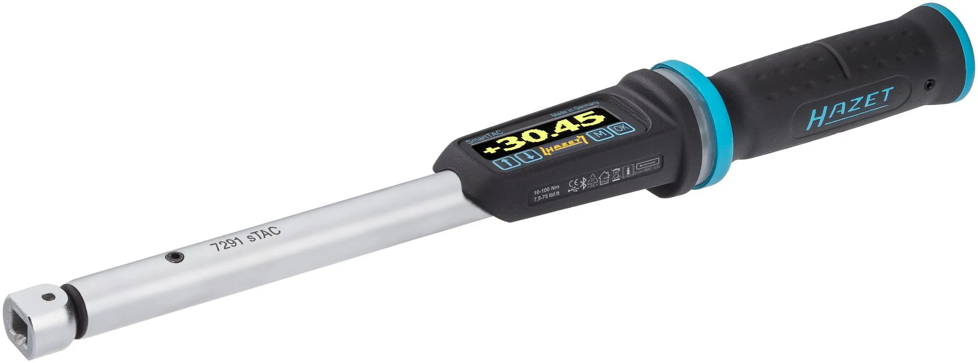 HAZET elektronischer Drehmomentschlüssel SmartTAC SYS7000 sTAC 10-100 Nm 3/8 Zoll 7291-2STAC