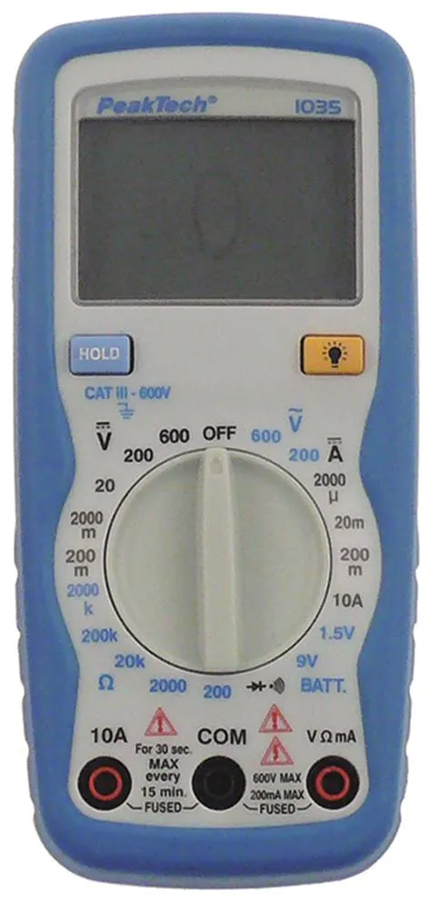 PeakTech 1035DMM Multimeter 4-Digits manuell Ja/Ja für mV 0,1mV-600V