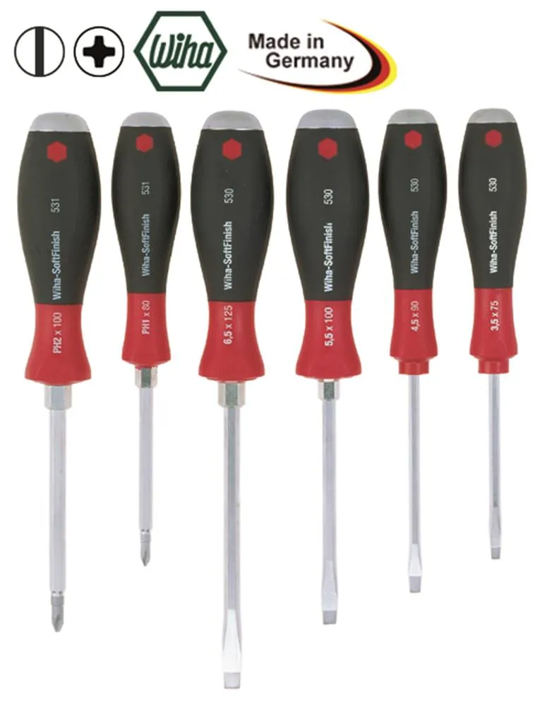 Schraubendreher-Set Schlitz/Kreuzschlitz 3,5/4,5/5,5/6,5mm/PH1/PH2