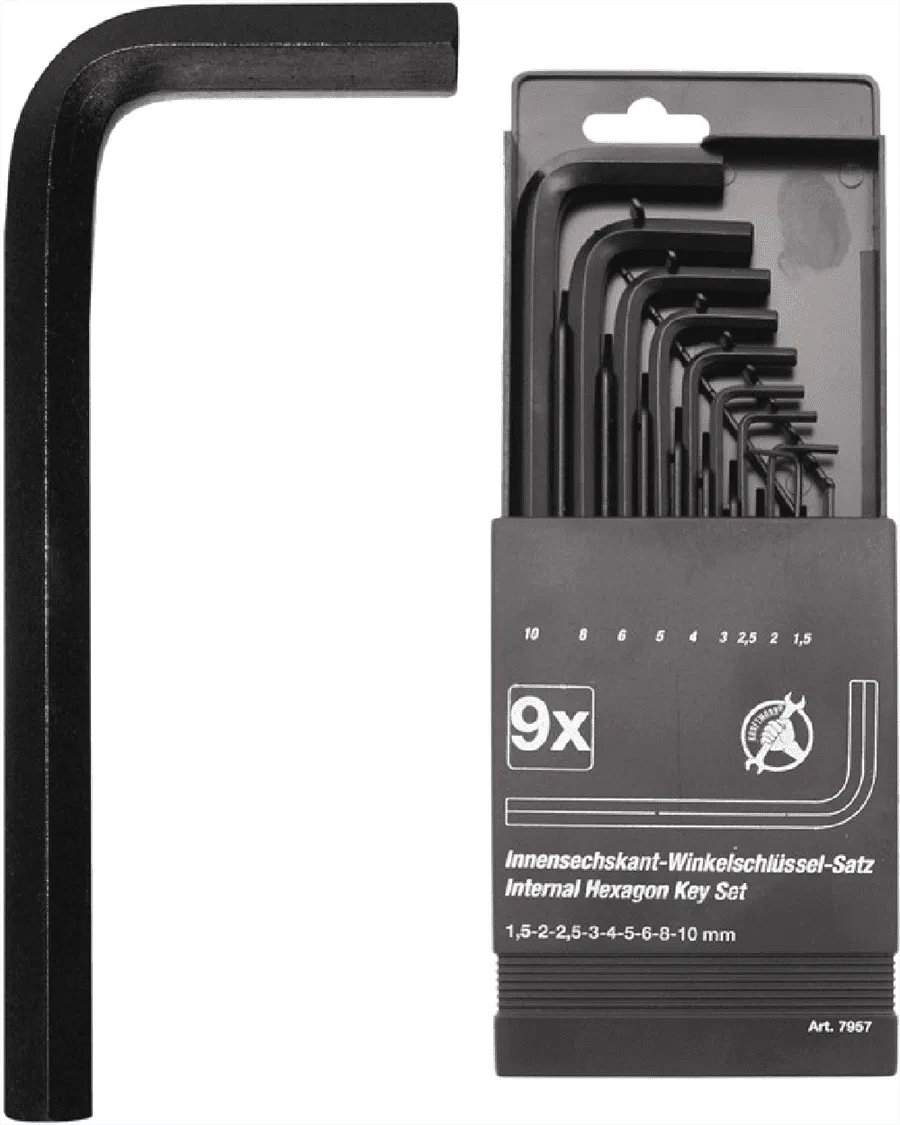 BGS DIY Winkelschlüssel-Satz | Innensechskant 1,5 - 10 mm | 9-tlg. – 7957