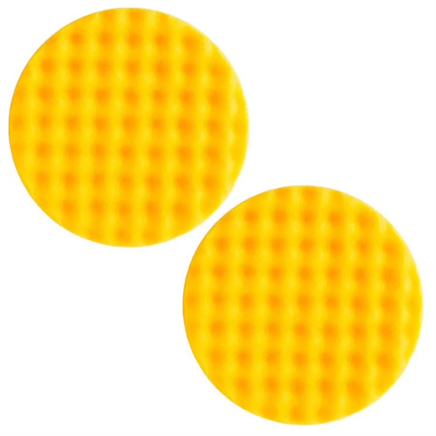 MIRKA 2x Polierpad Polierschwamm 150mm x 25mm gelb gewaffelt fest Klett 7993415021