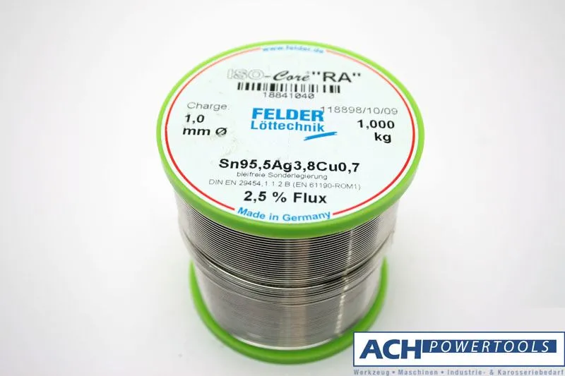 ACH Elektro Lötdraht bleifrei 95,5% Zinn Ø1,5mm 1000gr. ISO-Core-RA bleifrei 805927