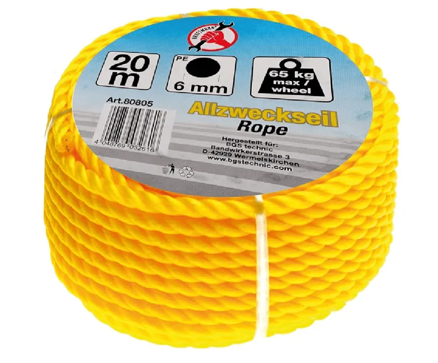 BGS DIY Allzweckseil | 6 mm x 20 m – 80805