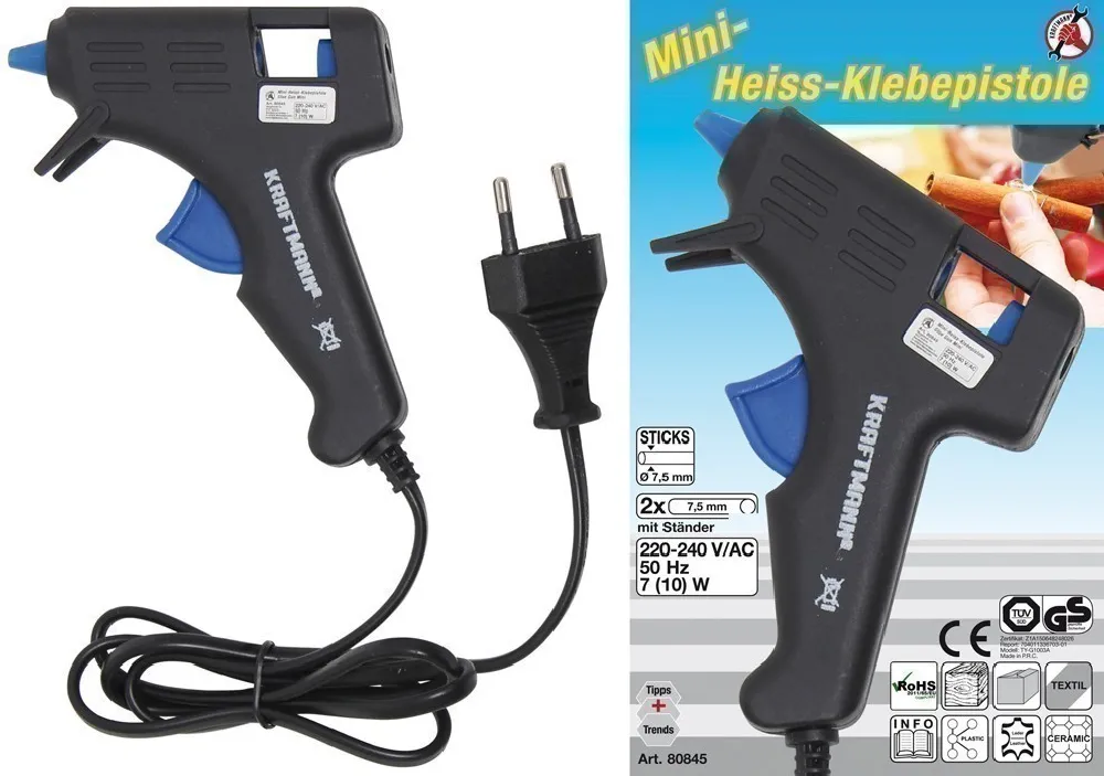 BGS DIY Mini-Heißklebepistole | Klebestick-Ø 7,5 mm | 7 W – 80845