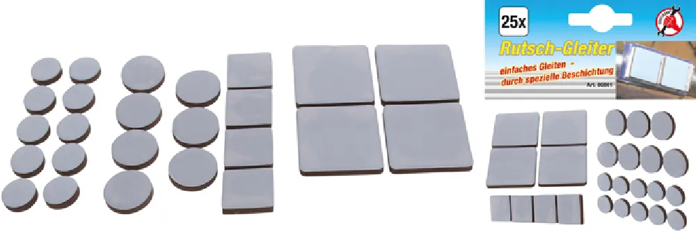 BGS DIY Rutsch-Gleiter-Satz | grau | 25-tlg. – 80861