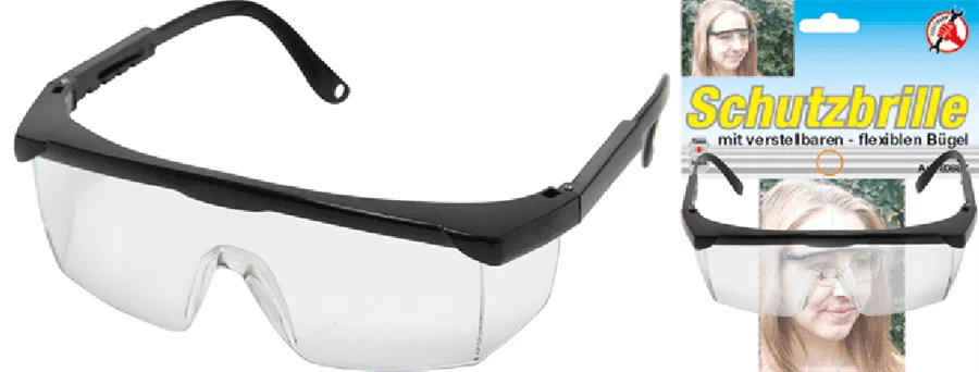 BGS DIY Schutzbrille mit verstellbarem Bügel | transparent – 80887