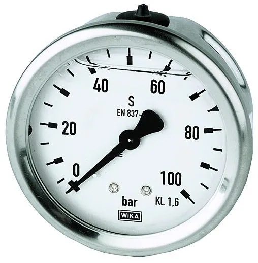 Riegler Glyzerinmanometer, CrNi-Stahl, G 1/4 rückseitig, 0 - 60 bar Ø 63 mm