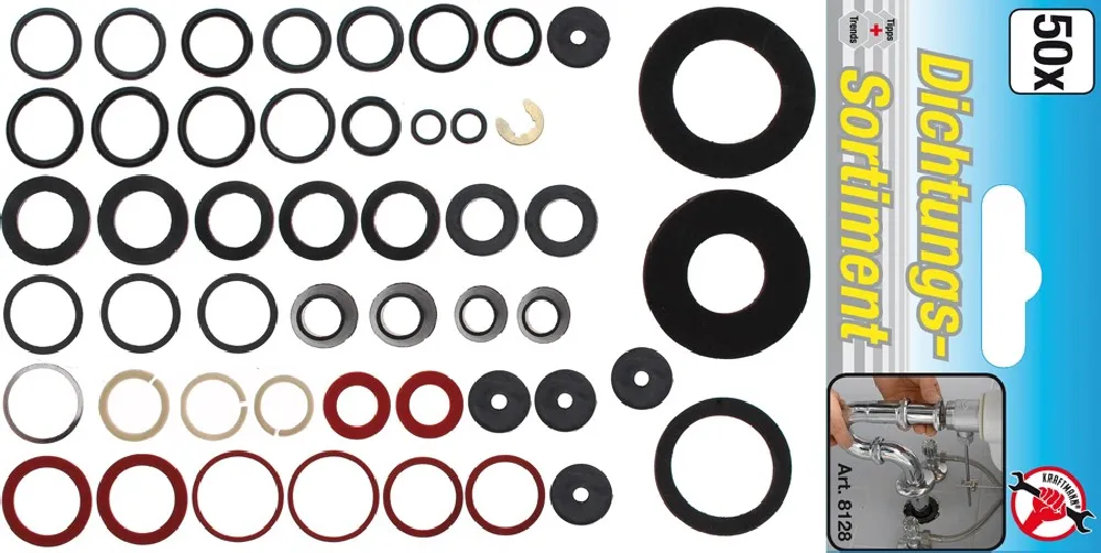 BGS DIY Dichtungs-Sortiment | 50-tlg. – 8128