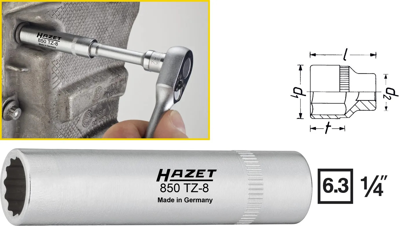 HAZET Kettenkastenverkleidungs-Einsatz 6,3mm 1/4 Zoll -Tractionsprofil 8 850TZ-8