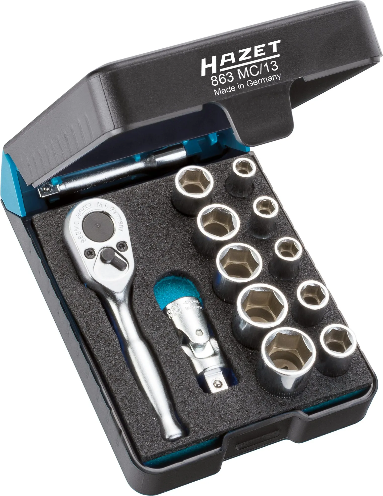 HAZET Steckschlüssel Satz 13-teilig 6,3mm 1/4 Zoll Tractionsprofil 13-teilig 863MC/13