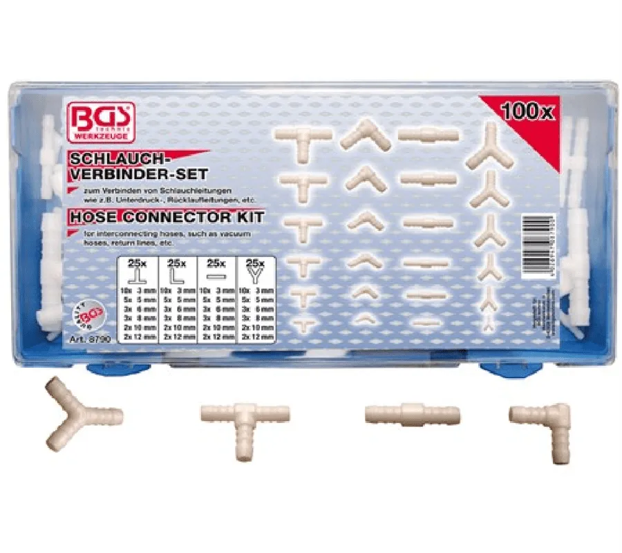 BGS Schlauchverbinder-Sortimente | kraftstoffbeständig | 100 tlg. – 8790