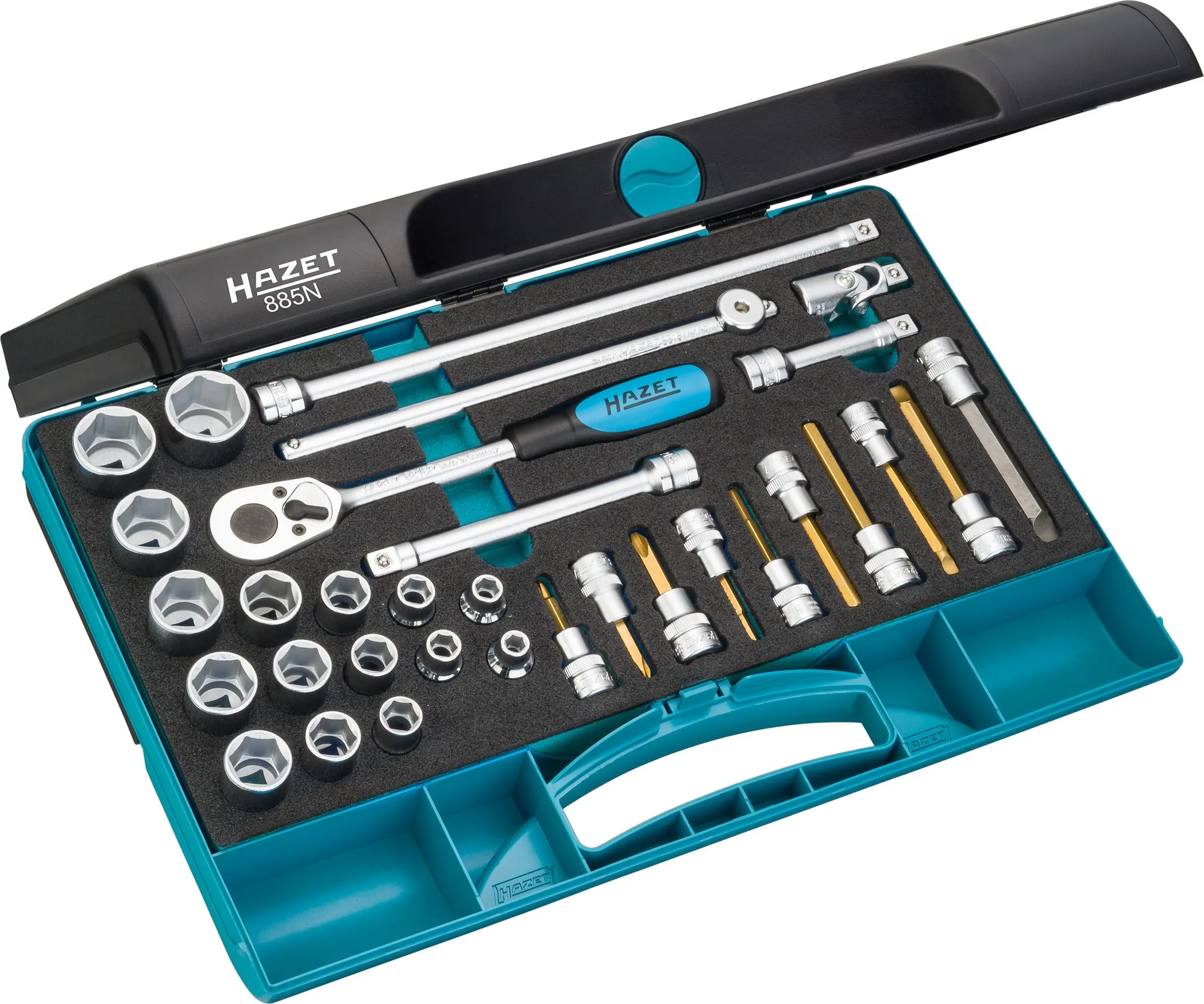 HAZET Steckschlüsselsatz metrisch 3/8 Zoll 10mm 32-teilig 885N