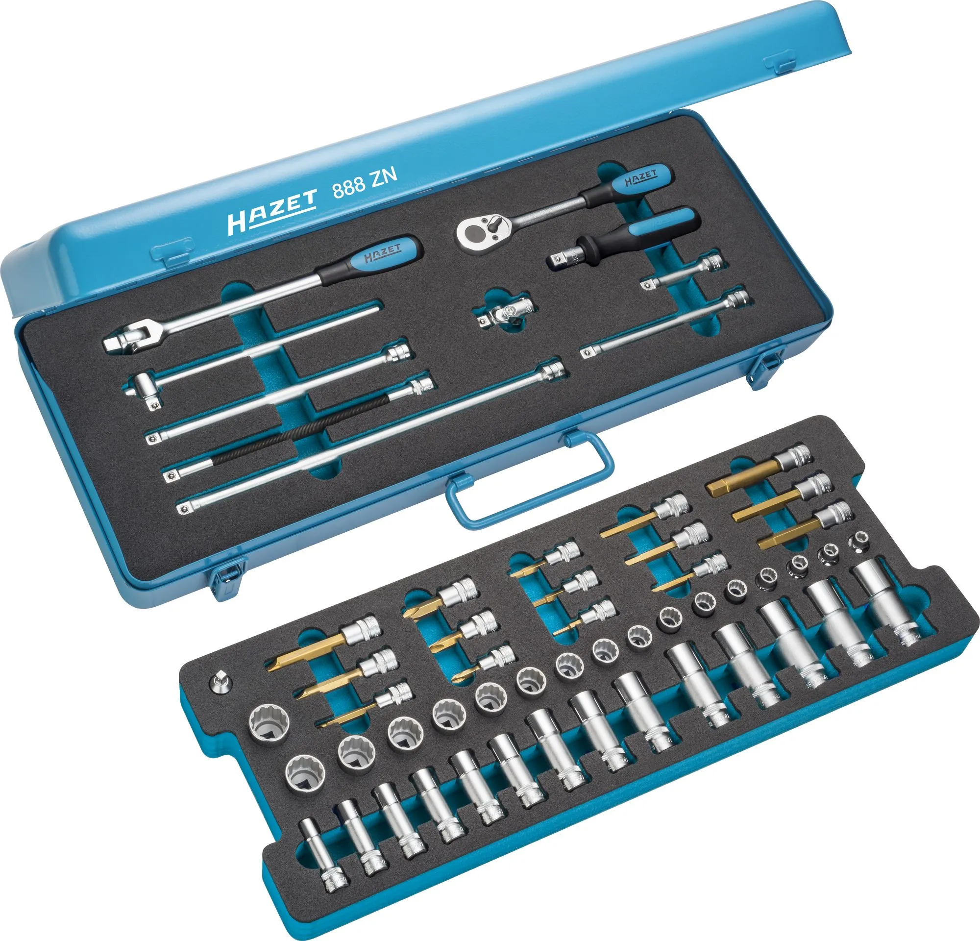 HAZET Steckschlüsselsatz metrisch 3/8 Zoll 10mm 58-teilig 888ZN