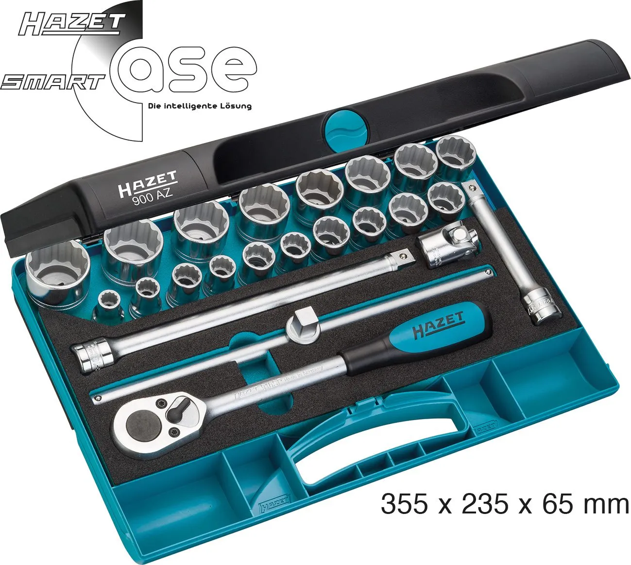 HAZET Steckschlüssel-Satz 12,5mm 1/2 Zoll -Tractionsprofil 23-teilig 900AZ