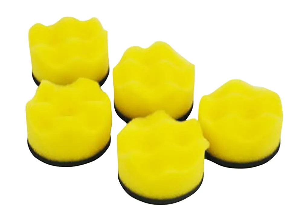 HAZET 5x 50mm Polierschwamm gewaffelt mittelhart gelb 9033M-9-011