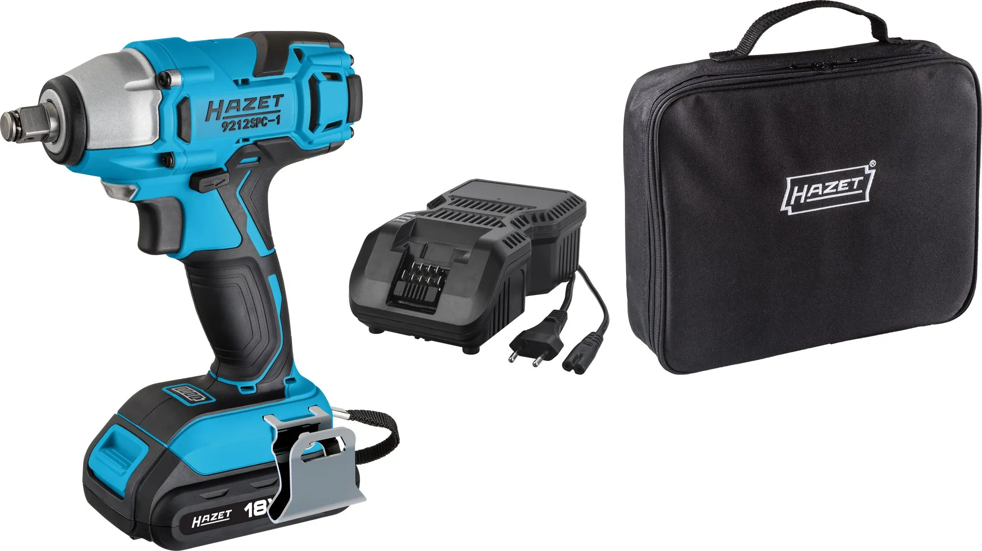 HAZET Akku Schlagschrauber-Satz 18 V 260 Nm Vierkant 12,5mm 1/2 Zoll 3-teilig 9212SPC-1
