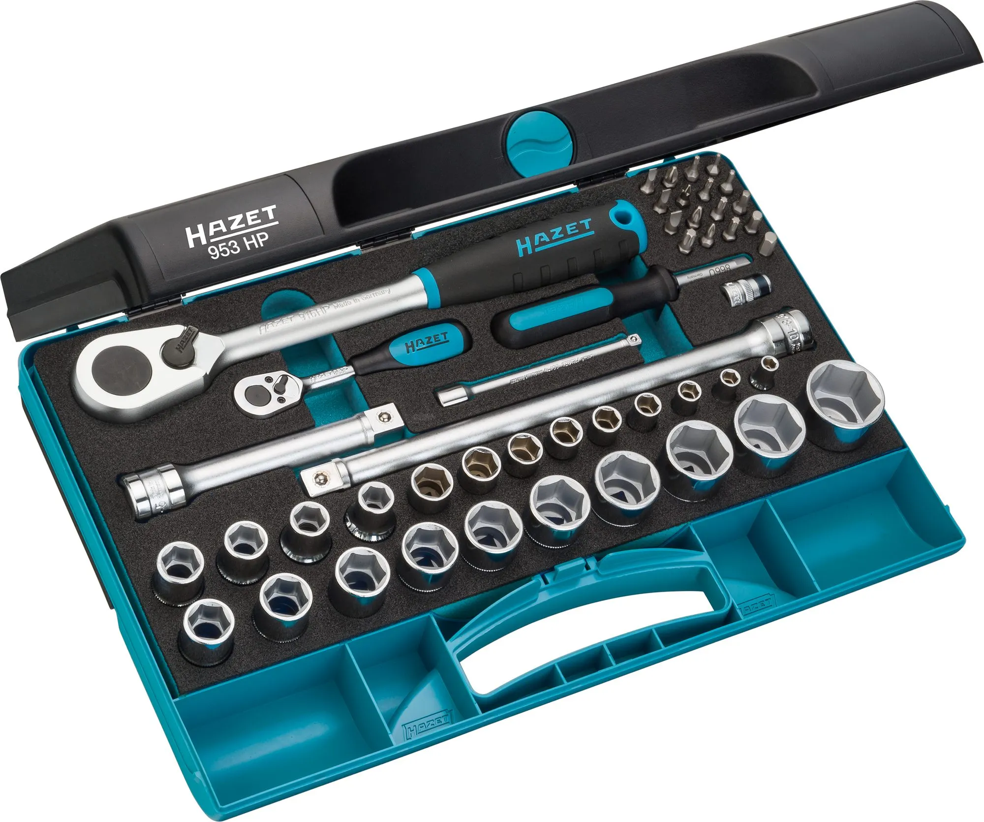 HAZET Steckschlüsselsatz 12,5mm 1/2 Zoll Pozidriv Kreuzschlitz TORX 47-teilig 953HP