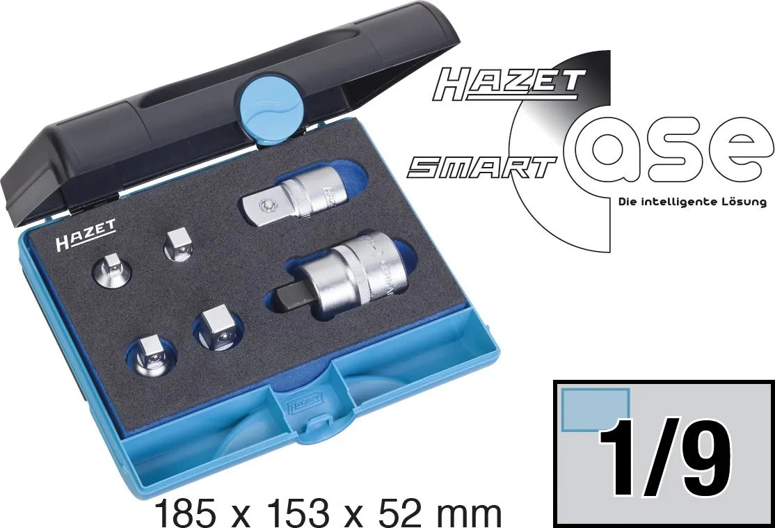 HAZET Adapter-Satz 6,3mm 1/4 Zoll 10mm 3/8 12,5mm 1/2 20mm 3/4 6-tlg 958N/6