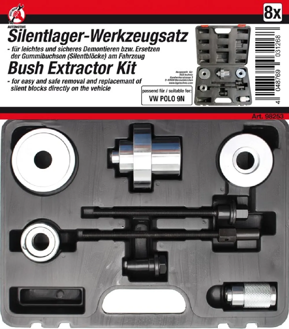 BGS DIY Silentlager-Werkzeug-Satz | für VW Polo 9N – 98253