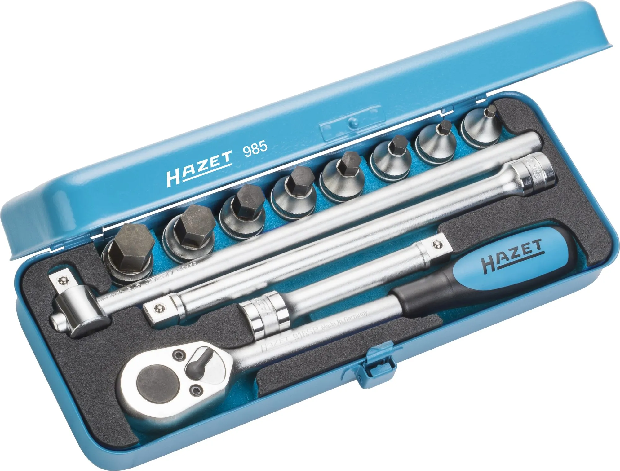 HAZET Schraubendreher-Steckschlüssel Satz 12,5mm 1/2 Zoll Innen-Sechskant 12-teilig 985