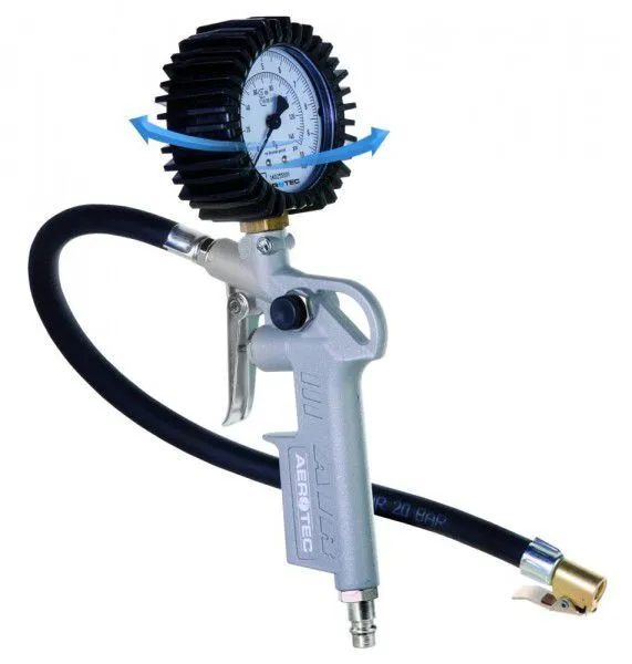 AEROTEC Reifenfüller GEEICHT mit 30 cm Schlauch inkl.3er Adapter Set