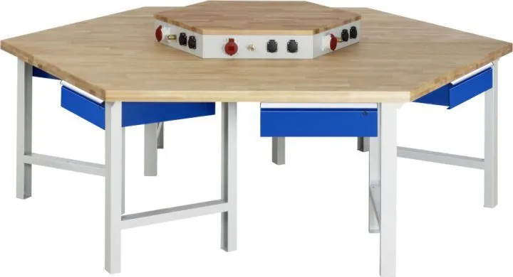 Rau Gruppenwerkbank 4000 - Modell 401 Breite 2700 mm Stärke 25 mm