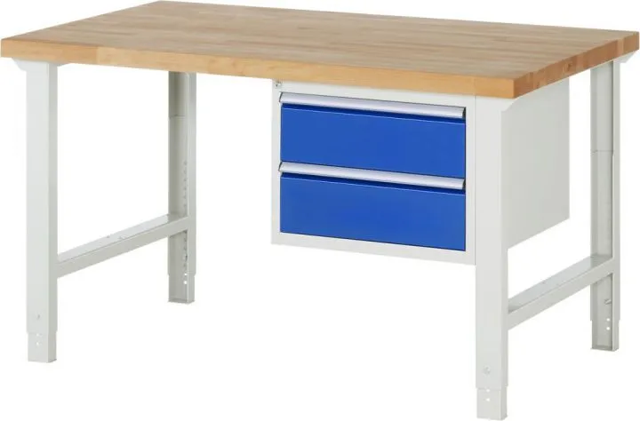 Rau Werkbank Serie 7000 Modell 7125 Breite 1500 mm 1 Unterbau-Container rechts