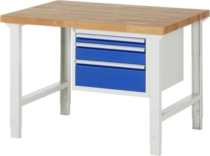 Rau Werkbank Serie 7000 Modell 7126 Breite 1250 mm RAL7035/RAL5010