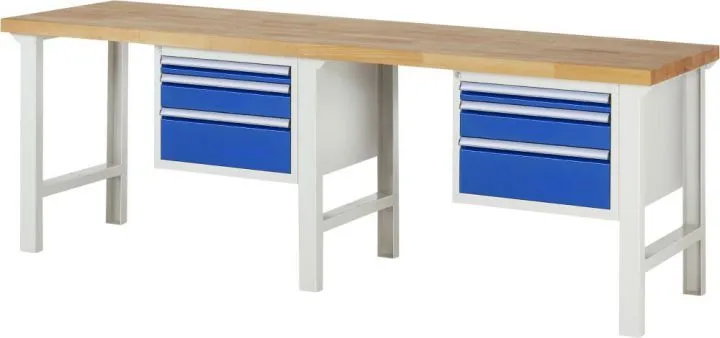 Rau Werkbank Serie 7000 Modell 7126 Breite 2500 mm Stärke 40 mm