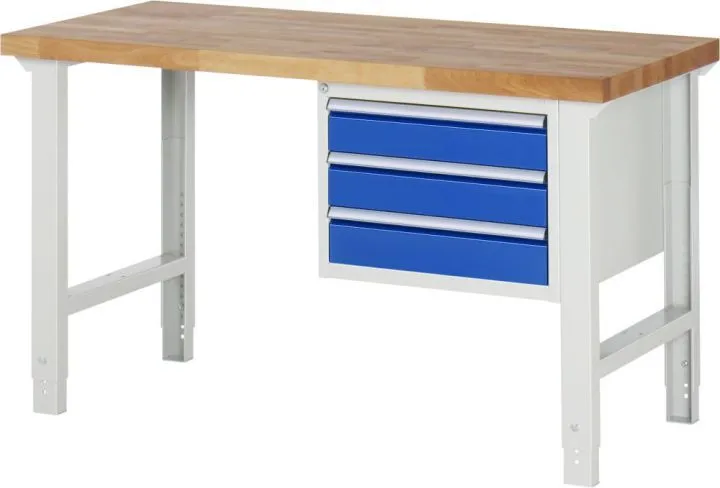 Rau Werkbank RAL7035/RAL5010 Serie 7000 Modell 7127 Breite 1500 mm