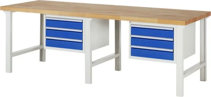 Rau Werkbank Serie 7000 Modell 7127 Breite 2500 mm RAL7035/RAL5010