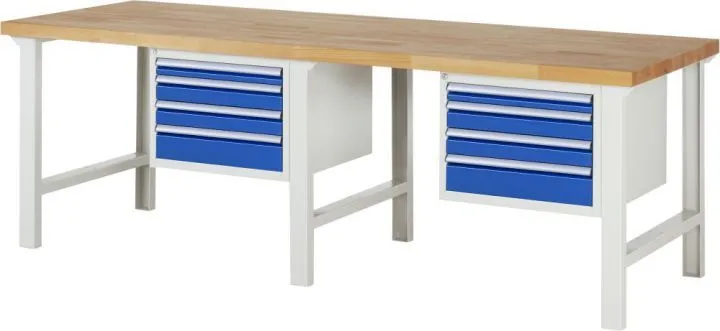Rau Werkbank Serie 7000 Modell 7132 8 Schubladen Breite 2500 mm