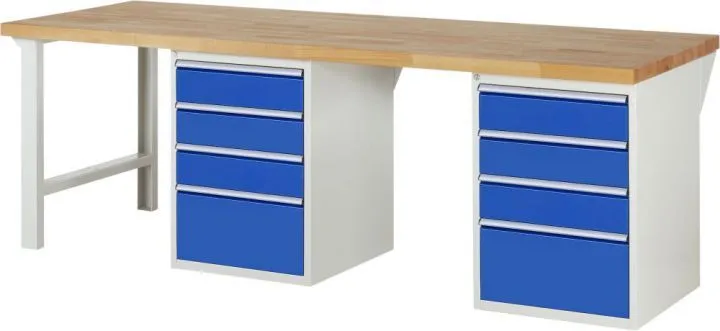 Rau Werkbank Serie 7000 - Modell 7510-8 8 Schubladen Breite 2500 mm
