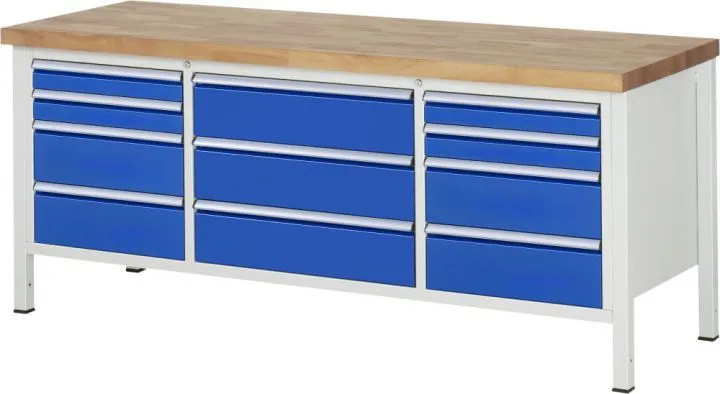 RAU Werkbank 8000 Modell 8757 Buche Massiv Platte 2000 mm