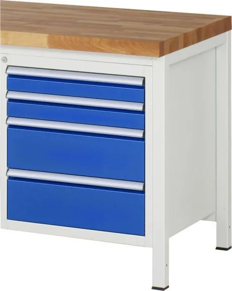 Rau Unterbau Container Serie 7000 4 Schubladen 580 x 620 x 650 mm Zentralverschluss